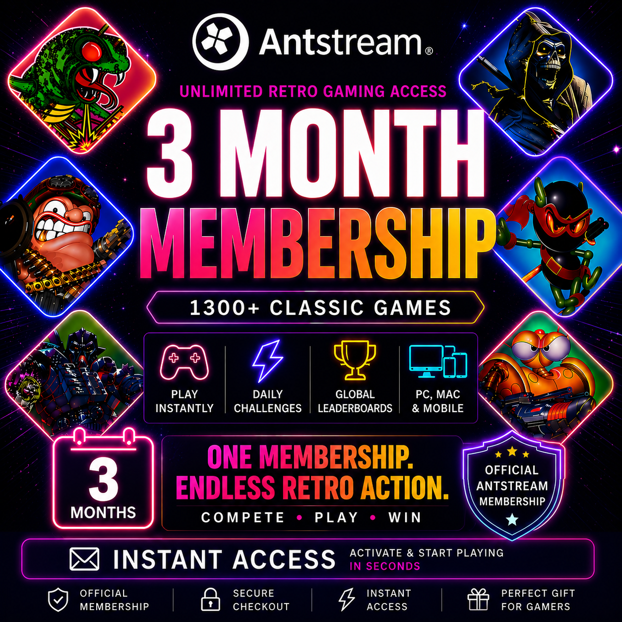 DIGITAL ONLY: Antstream Arcade – 3 Month Membership